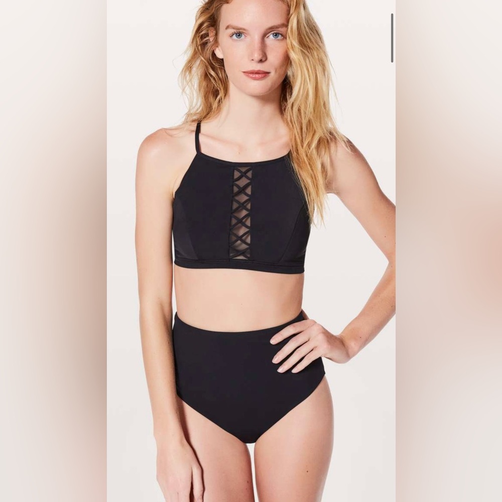 Lululemon Shoreline Top Swim Top Swimsuit Black 2